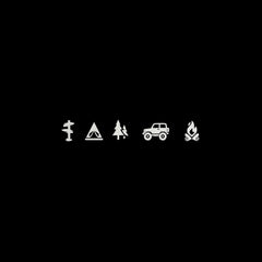 Camping Icons Outdoor Campfire Hiking Die Cut Vinyl Decal Sticker for