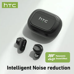 HTC NE51 Bluetooth Earphones TWS Mini EarBuds Sports Wireless Headphones Smart Noise Reduction Earbuds Green Black