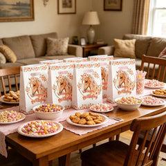 10/50PCS Cartoon Farm Horse Gift Bags Racing Horse Themed Dream Princess Cowboy Baby Shower Birthday Candy Bags Decor Supplies