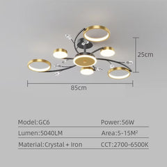 IRALAN Modern LED Chandeliert round chandelier Living room  lights smart remote control chandelier  room Interior Kitchen light