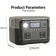 800W 46Ah Portable Power Station 600W/800W 589WH Solar Generator Backup PowerBank for Outdoor Camping, Home Emergency, RV Travel