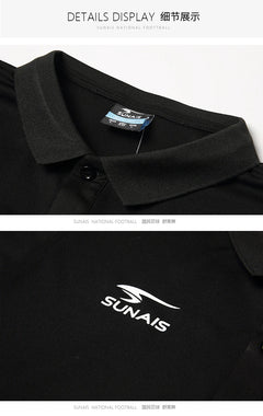 SUNAIS Men's Quick Dry Polo Shirt Breathable Football Training Short Sleeve T-shirt Outdoor Daily Casual Tops 730613