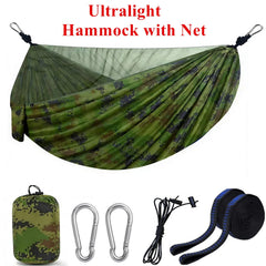 Camping Hammock with Mosquito Net, Portable Outdoor Hammock with