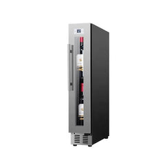 Wine Cooler Refrigerator, 9 Bottle Capacity, Countertop Undercounter, Compressor Cooling, Stainless Steel Door, Home Bar