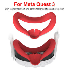 Silicone VR Face Cover for Meta Quest 3 Silicone Eye Mask Sweatproof Mask Face Cushion Replacement for VR Glasses Accessories