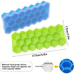 1PCS 20-Compartment Honeycomb Ice Cube Tray, Silicone Ice Maker, Reusable Ice Cube Mold, Suitable For Beverages, Coffee, Whiskey, Cocktails, And Homemade Cold Drinks.