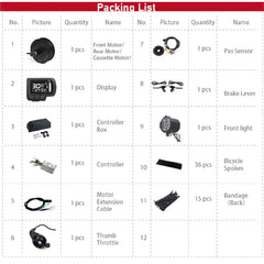 Ebike Motor Kit High Speed Brushless Gear Hub 36V 48V 350W 500W Electric Bike Conversion  Front Cassette Rear display P6 ZEMAKE
