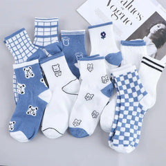 Comfortable Casual Fashion Autumn Cartoon Winter Cotton Sport Women Hosiery Middle Tube Socks Bear Socks Couple Socks