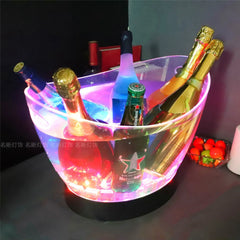 Rechargeable LED Ice Bucket  Crown Shaped Wine Beer and Champagne Cooler with Glowing Light for Bar Party and Nightclub Use