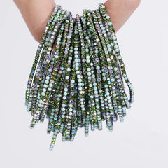 5pcs Fashion Colorful Acrylic Crystal Rhinestone Elastic Bracelet for