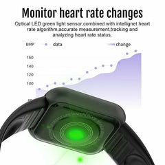 Y68 Smart Watch Men Women Heart Rate Oxygen Blood Pressure Monitoring Multi-Function Sleep Monitoring Smartwatch for Ios Android