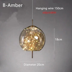 Modern Led Pendant Lamp Glass Ceiling Hanging Lights Fixture Luminaire Chandeliers Lustres Suspension Luminaire Bedroom Decor