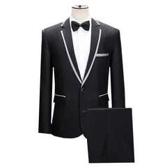 (jacket+pants) Men Fashion Wedding Banquet Party Flower Suits Singer