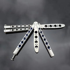 Folding Butterfly Knife Trainer Stainless Steel Pocket Practice Training Uncut Tool for Outdoor Games Hand Movements