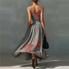 Bohemian Style Print Skirt Two Piece Set Women Sexy Cropped Top High Waist A-line Skirts 2 Piece Sets Casual Vacation Lady Suits
