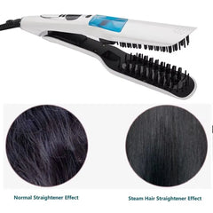 LCD Display Steam Hair Straightener PTC Heated Scalable Electric Hair Straightener Fast Heating Frizz-Free
