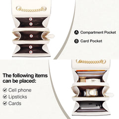 FOXER Fashion Split Leather Cellphone Bag Women's Shoulder Bag Light Luxury Female Crossbody Bag Mini Phone Travel Bag for Girl