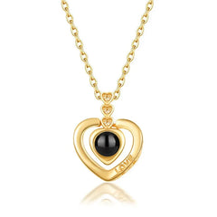 Love Heart Necklace 100 Languages I Love You Projection Pendant Jewelry For Mom Girlfriend Birthday Christmas Romantic Gifts