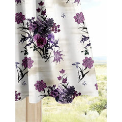 Retro plus Size Women's Ink Purple Printed Skirt Set with Simple Purple Short-Sleeved T-Shirt Elegant Casual Women's Outfit