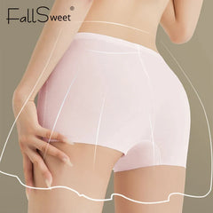 FallSweet 3PCS Seamless Ice Silk Boxers for Women Safety Panties Underwear Plus Size Underpants Soft Invisible Boyshorts M/L/XL