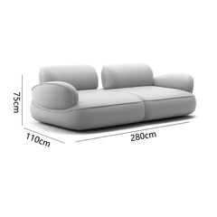 LXSnail sofa Cheney fabric  minimalist straight row size apartment backrest sofa