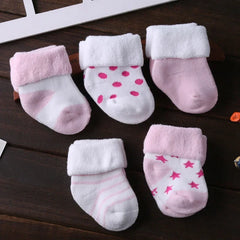 5pairs/lot Unisex Non-Skid Baby Shoe Socks 0-12months Cotton Baby Boy
