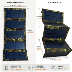 Folding Portable Solar Charging Panel; Outdoor Camping Charging Is No Trouble; The Pattern Is Super Cool
