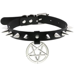 1pc Harajuku Gothic Spike Rivet Star Necklaces Collares Hip Hop Rock