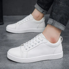 Men's Red Soled Casual Shoes Four Seasons Minimalist Board Shoe Mens Spring and Autumn Genuine Leather Sports Shoes Sneakers