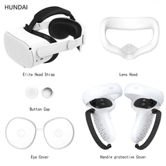 VR Protective Cover Elite Strap Head Strap Touch Controller Shell Case With Strap Handle Grip For Oculus Quest 2 Accessories