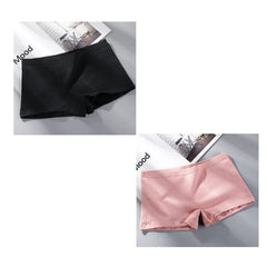 2pcs Womens Boxer Underwear Packs Soft Ribbed Cotton Boyshorts Female Safety Short Panties Plus Size M/L/XL