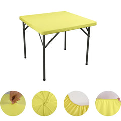 Square Elastic Edge Fitted Table Cover Outdoor Camping Picnic Tablecloth Wedding Banquet Cocktail Party Decor Table Cloth