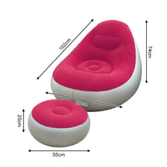 1PC Nflatable Air Sofa Chair with Footrest, Portable Lounge Chair Set
