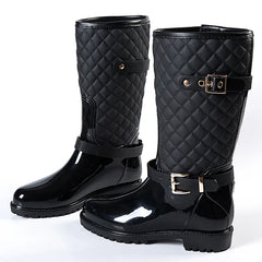 2023 fashion quality water rain shoes warm women's plaidlady rain boots in the rain boots ladys rainboots women boots shoes