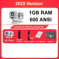 DITONG X3Plus HD Projector Native 1080P Support 4K WIFI6 BT5.4 Android Mini Portable Projector LED Home Theater Video Projector