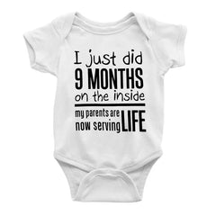 Funny "I Just Did 9 Months" Letter Print Newborn Bodysuit Casual Short Sleeve Jumpsuit Infant Baby Boys Girls Outfit Baby Onesie