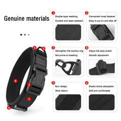 Large Medium Dog Tactical Collar High Strength Tensile Explosion-Proof Pet Collar Outdoor Training Supplies for Canines