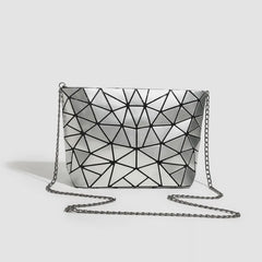 Women's Stylish Foldable Rhombus-Patterned Crossbody Bag, Korean and Japanese Trendy Shoulder and Handbag, Popular Fashion Item