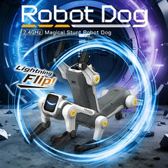 2.4Ghz Remote Control Stunt Robot Dog, Singing & Dancing Smart RC Robot Pet Toy, Fun Electronic Gift for Kids Age 8+