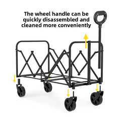 Outdoor garden camping large-capacity folding trolley, portable, detachable, compact and lightweight picnic camping cart