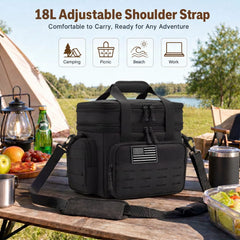 18L Insulated Picnic Cooler Bag Tactical Expandable Leakproof Thermal
