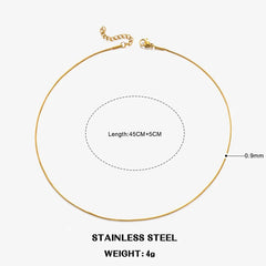 Hot Classic Unisex Flat Snake Chain Choker Necklace For Women Stainless Steel Herringbone Gold Silver Color Fashion Jewelry Gift