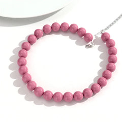 Boho Colorful Acrylic Big Ball Bead Chain Necklace Trendy Handmade