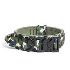 Tactical Dog Collar with Handle Heavy Duty Nylon Collar for Medium Large Dogs Adjustable Camo Pet Collar with Metal Buckle