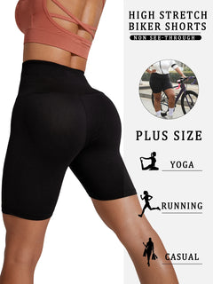2 Pack Plus Size Biker Shorts for Women High Waisted Super Soft