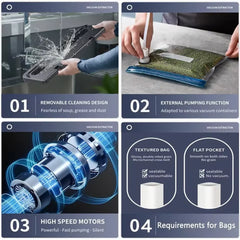Electric Vacuum Sealer Food Storage Seal Touch Button Dry/Wet Built-in Cutter Kitchen Food Sealing Vacuum Packaging Machine