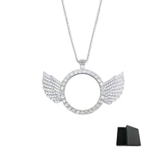 Personalised Heart-Shaped Wings Necklace, Custom Photo Necklace, DIY Gift, Commemorative Present