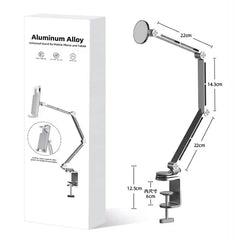 Magnetic Tablet Stand Holder Tablet Desk Mount Adjustable Foldable Tablet Arm Mount with 360° Rotate Base for iPad and IPhones