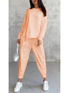 Autumn Winter Solid Color Casual Loose Irregular Long Sleeve Hoodie