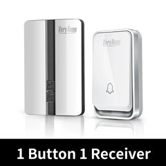 VeryHome Wireless Doorbell Waterproof Self-powered Button Smart Door Bell Sets Home Welcome Outdoor House Chimes  Receiver